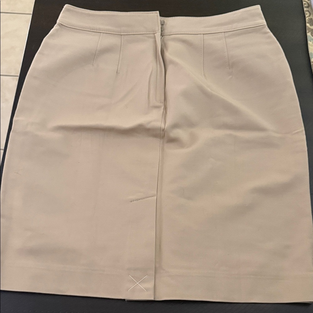 Ann Taylor Beige Tailored Pencil Skirt